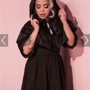 Vixen by Micheline Pitt Black Hooded Cape